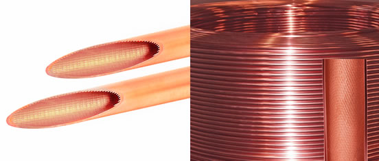 TUBO COBRESUL RANHURADO (INNER GROOVED) SEM COSTURA 